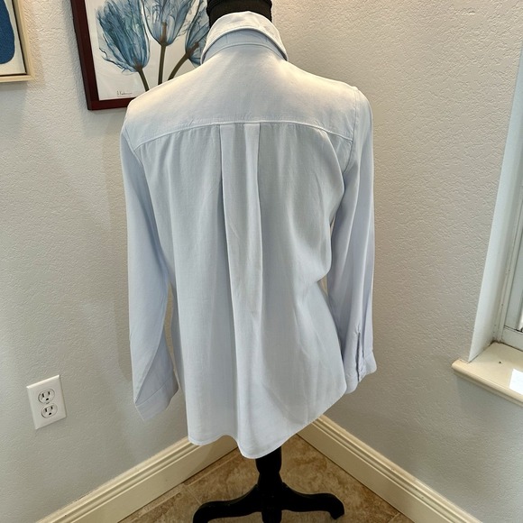 SIDE STITCH Shirt Womens XXS Button Up Long Sleeve Woven Light Blue - Picture 7 of 9